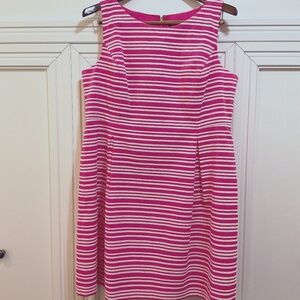 Tommy Hilfiger Pink & White Striped Fit-and-Flare Dress – Size 18